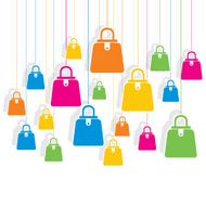 colorful shopping bag hang background