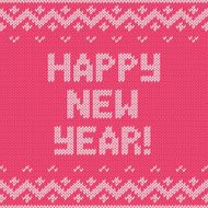Knitted card of Happy New Year 2015 Christmas illustration