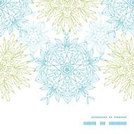 Vector abstract plants mandalas horizontal frame seamless pattern background