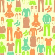 Seamless pattern with male and female clothing