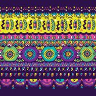 Abstract hand-drawn psychedelic ethnic pattern endless tribal background
