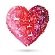 Christmas love heart greeting card