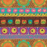 Magic seamless pattern with abstract flowers and nature Endless background N2