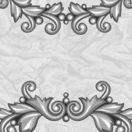 Background with baroque ornamental floral silver elements