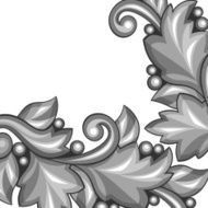Background with baroque ornamental floral silver elements N3