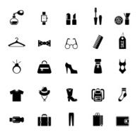 Assortment of Black Clothing and Accessory Icons