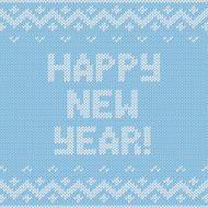 Card of Happy New Year 2015 with knitted texture Christmas