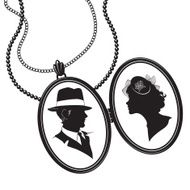 Beautiful vintage pendant with silhouettes of a couple