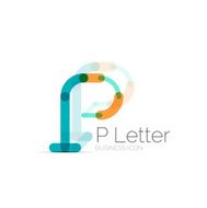 Minimal P font or letter icon design N23