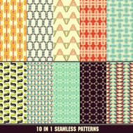 Retro different vector seamless patterns N2
