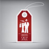 Christmas sales tag with vintage elements Eps10 vector illustration N2