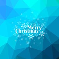 Blue Merry Christmas Card with Triangle Background