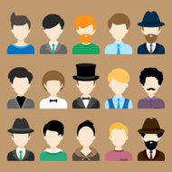 Set of Flat Icons with Man Characters N2