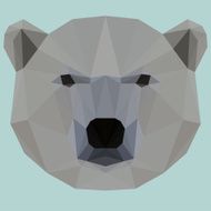 Polygonal white bear abstract geometric background