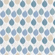 Seamless pattern with abstract autumn leaves in blue tones