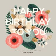 modern birthday floral card