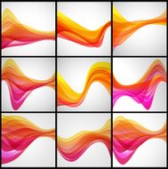 Wavy backgrounds set