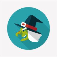 witch hat flat icon with long shadow eps10 N8