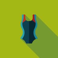 Swimming suit flat icon with long shadow N49
