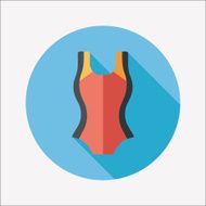 Swimming suit flat icon with long shadow N51