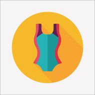 Swimming suit flat icon with long shadow N52