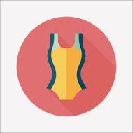 Swimming suit flat icon with long shadow N53