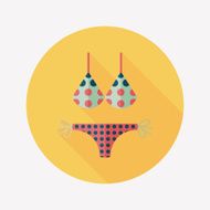 Swimming suit flat icon with long shadow N54