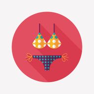 Swimming suit flat icon with long shadow N55