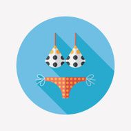 Swimming suit flat icon with long shadow N56