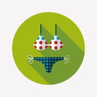 Swimming suit flat icon with long shadow N57
