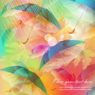 Autumn background with umbrella