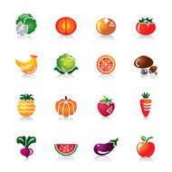 Fruit and Vegetables Colorful Icons