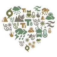 Weather Icons in Heart Shape N2
