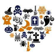 Halloween Icons in Heart Shape