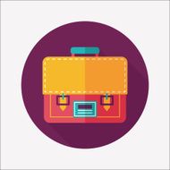 briefcase school bag flat icon with long shadow eps10 N20