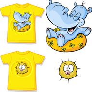kid shirt with funny hippo love printed