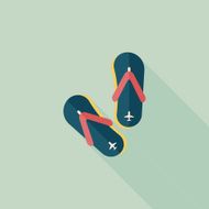 flip flop flat icon with long shadow N18