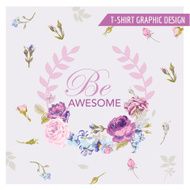 Floral Shabby Chic Graphic Design - for t-shirt fashion prints N12