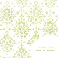 vector green textile damask flower frame corner pattern background