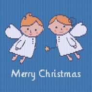 Christmas card with a cute little angels N4