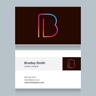 Logo alphabet letter &quot;B&quot; with business card template