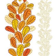 Seamless wallpaper with autumn leaves vertical composition N3
