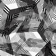 Contrast geometric messy squared seamless pattern vector lines