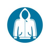 Jacket vector icon with zipper isolated