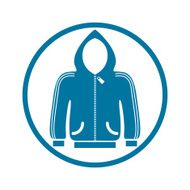 Jacket vector icon with zipper isolated N2