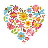 Natural card with beautiful flowers beetles and butterflies N7