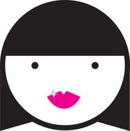 Girl with pink lips contemporary vector