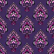 Purple Damask flower seamless vector vintage N2