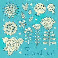 Set of floral elements isolated for your design N3