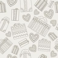 Love seamless pattern with gifts N2